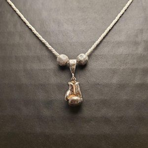 Sterling Silver Boxing Glove Necklace